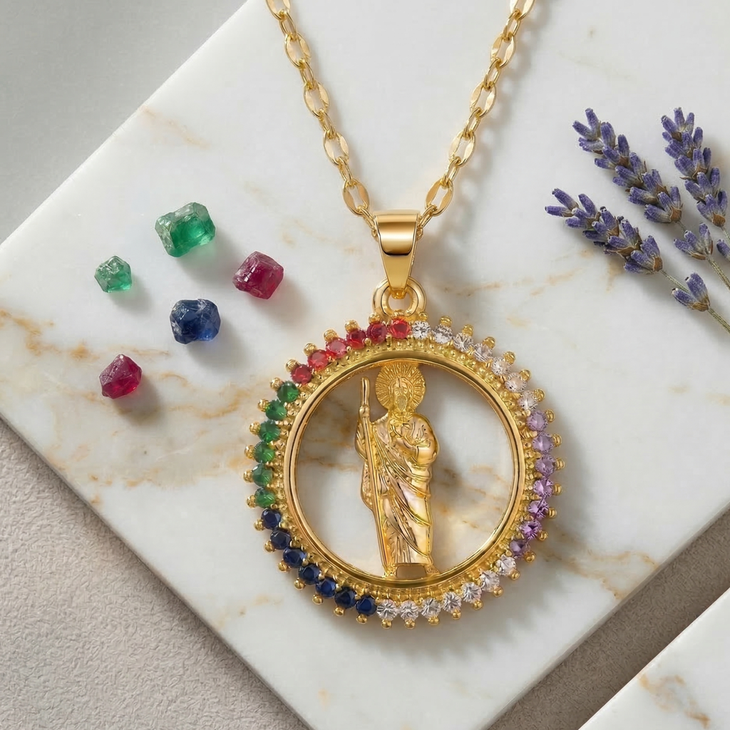 Medalla San Judas Tadeo Oro 18K Un símbolo de fe y esperanza.