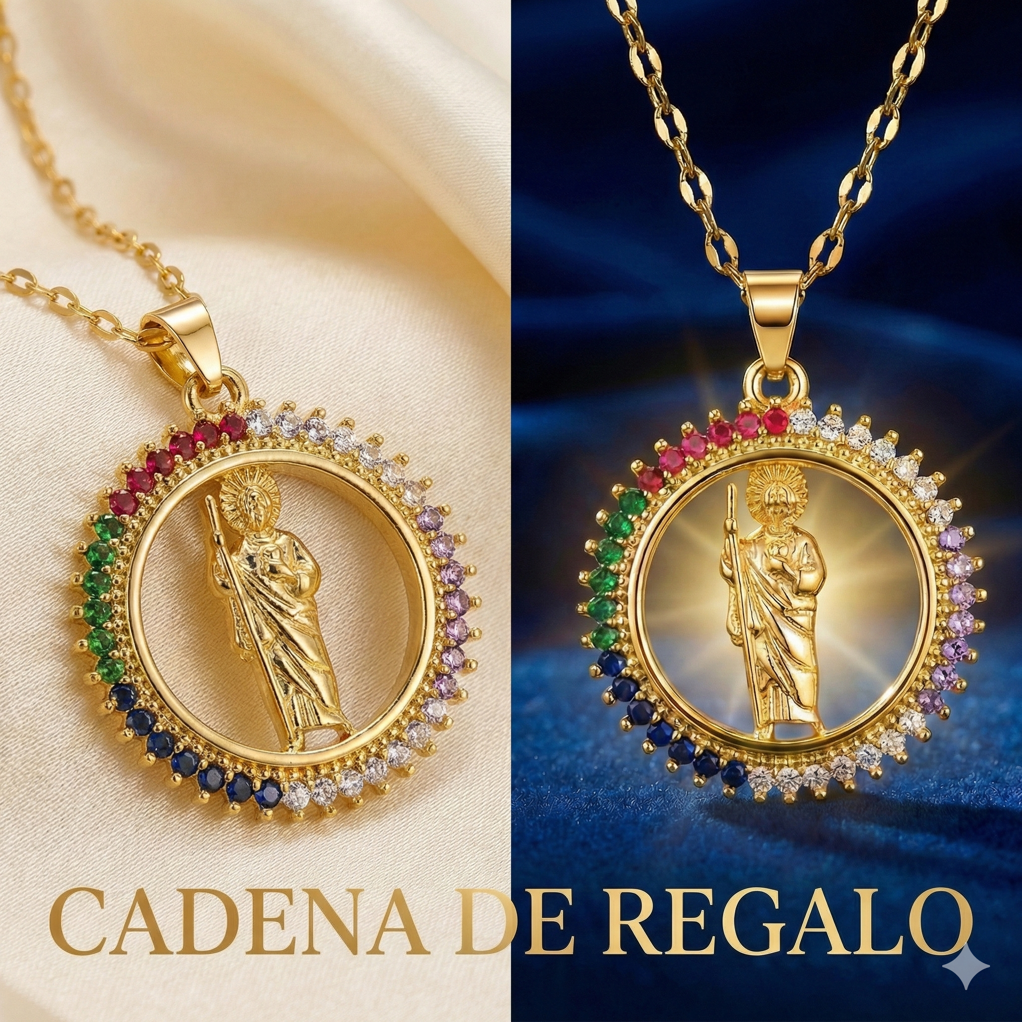 Medalla San Judas Tadeo Baño en Oro 18K Un símbolo de Fe y Esperanza